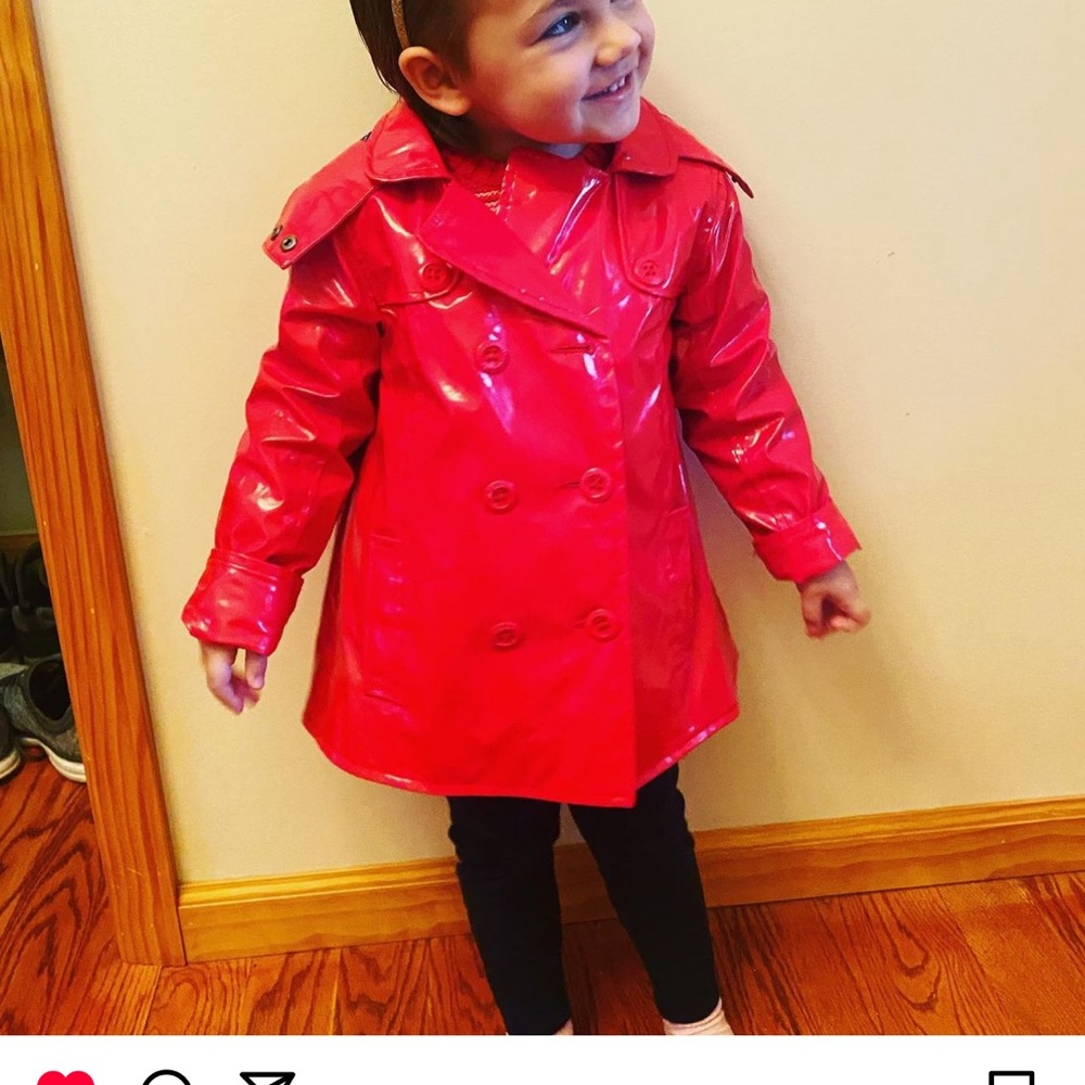 Vertbaudet, Glossy Red Kids Raincoat